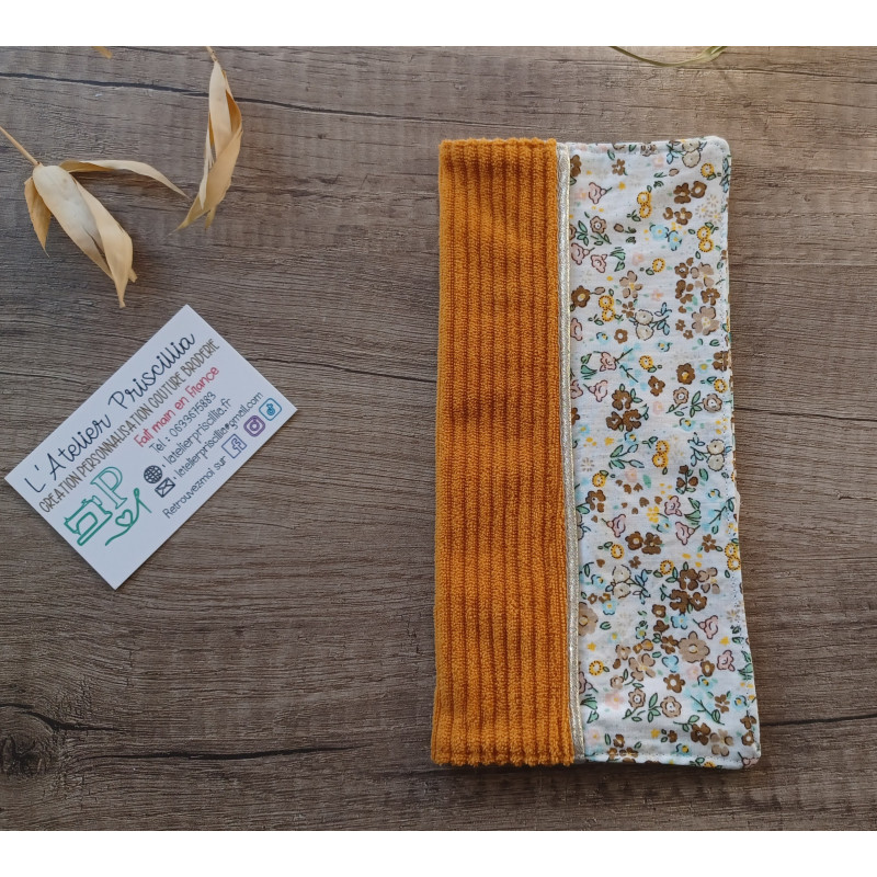 Protège Livret de Famille en Tissu Fait Main Brodé | Cadeau Mariage