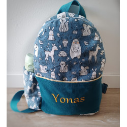 Sac à dos bébé brodé prénom - crèche, maternelle & sortie