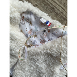 Gilet de berger - Ecru - Imprimé sapin saumon