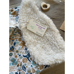 Gilet de berger - Ecru - Imprimé sapin Bleu