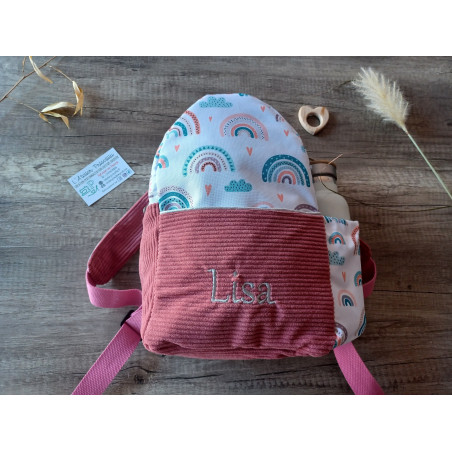 Sac à dos bébé brodé prénom - crèche, maternelle & sortie