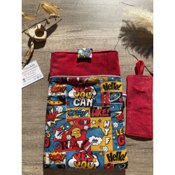 Pochette/housse à livre & marque page à broder - cadeau personnalisé