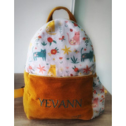 Sac à dos bébé brodé prénom - crèche, maternelle & sortie
